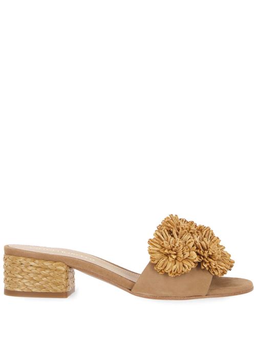 beige suede almond open toe floral appliqué Paloma Barcelò | 24-2210FIORENOCCIOLA